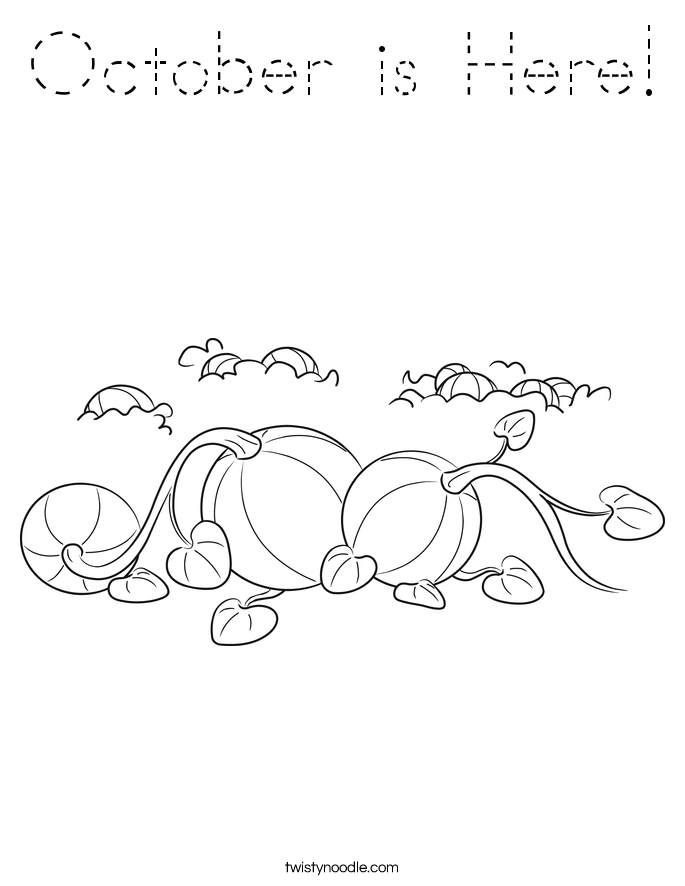 October is Here! Coloring Page