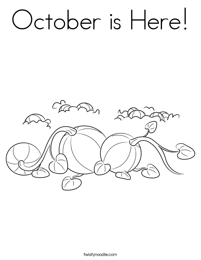 October is Here! Coloring Page