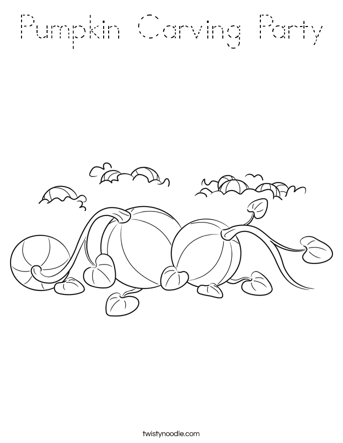 Pumpkin Carving Party Coloring Page