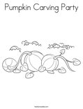 Pumpkin Carving PartyColoring Page
