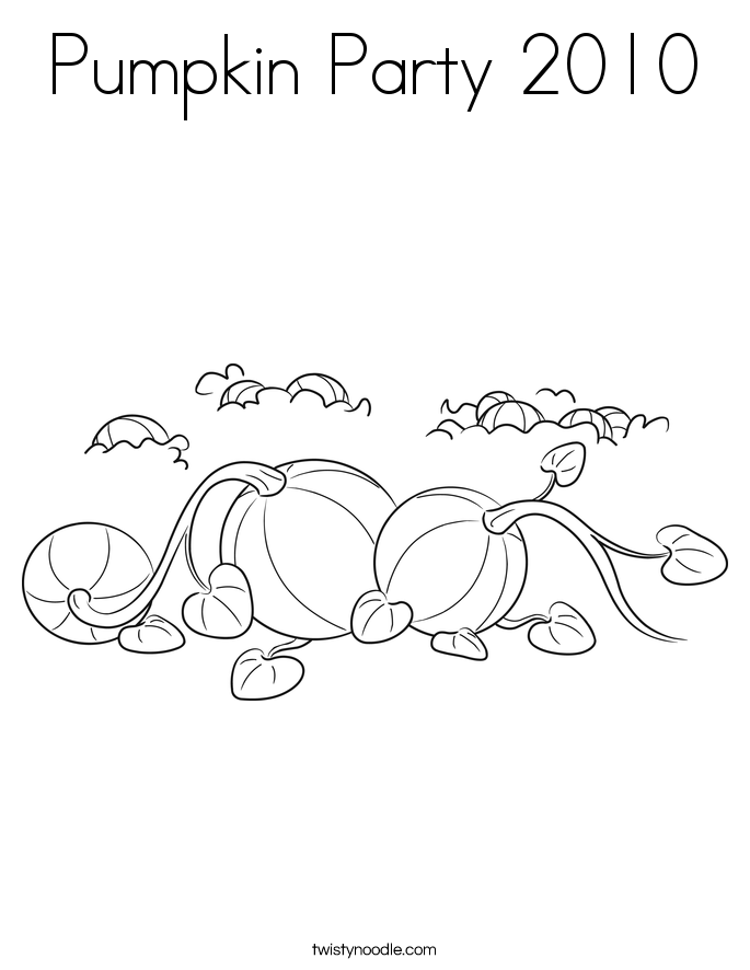 Pumpkin Party 2010 Coloring Page
