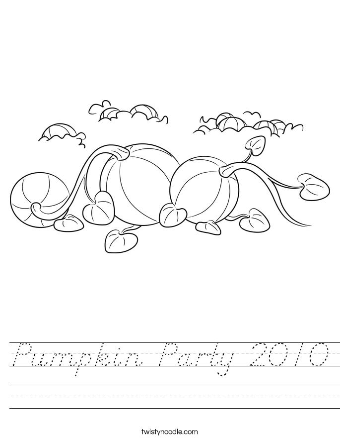 Pumpkin Party 2010 Worksheet