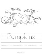 Pumpkins Handwriting Sheet