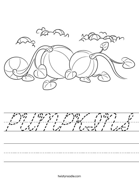 3 Pumpkins Worksheet