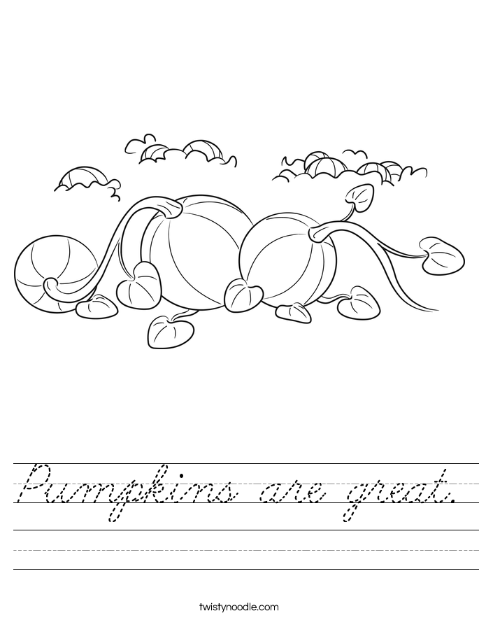 Pumpkins are great. Worksheet