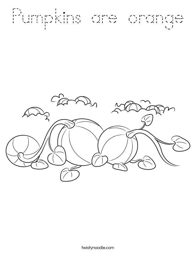 Pumpkins are orange Coloring Page