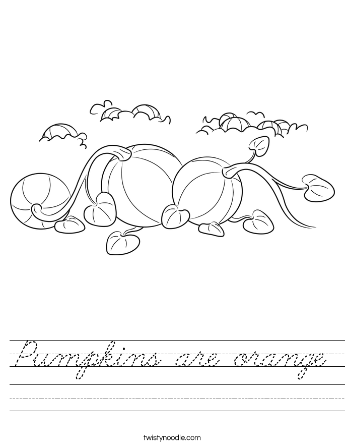 Pumpkins are orange Worksheet