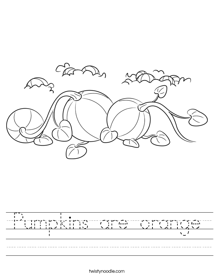 Pumpkins are orange Worksheet