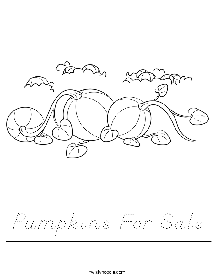 Pumpkins For Sale Worksheet