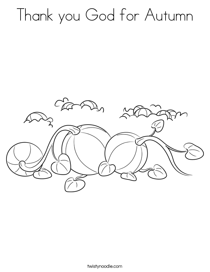 Thank you God for Autumn Coloring Page