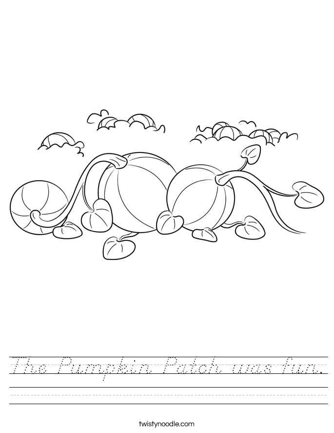 The Pumpkin Patch was fun. Worksheet