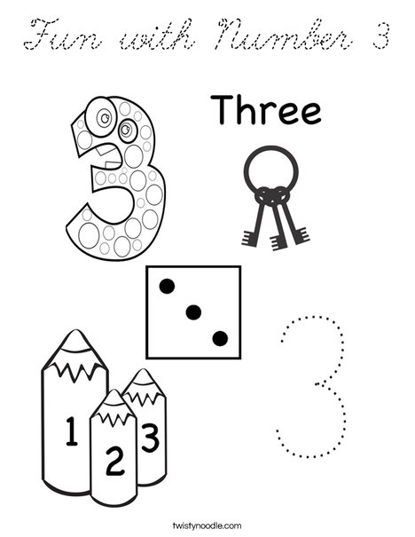 3 Coloring Page