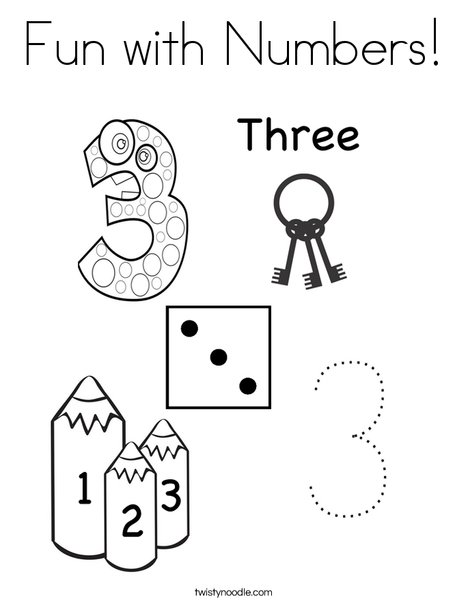 Download Fun with Numbers Coloring Page - Twisty Noodle