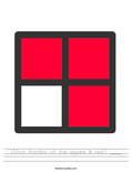 What fraction of the square is red? ____ Worksheet