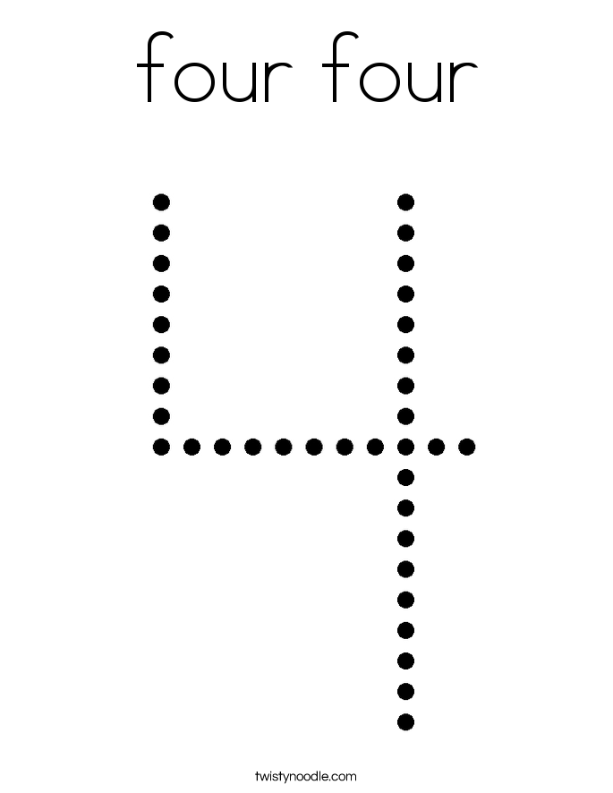 four four Coloring Page