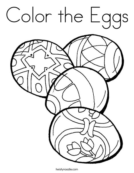 4 Easter Eggs Coloring Page