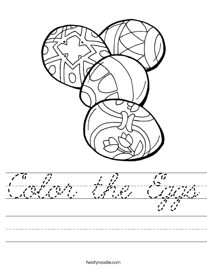 Color the Eggs Worksheet