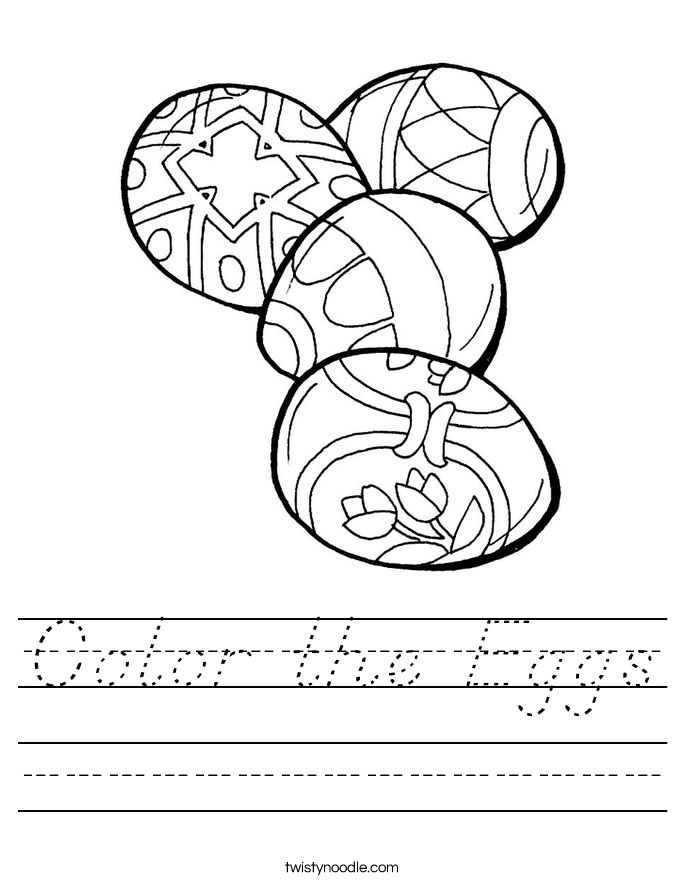 Color the Eggs Worksheet