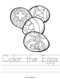 Color the Eggs Worksheet