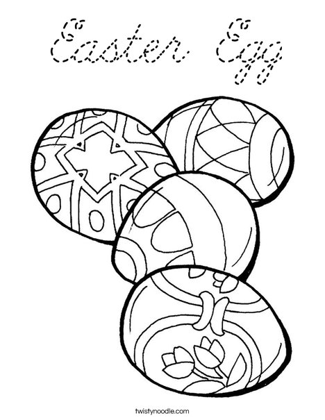 4 Easter Eggs Coloring Page