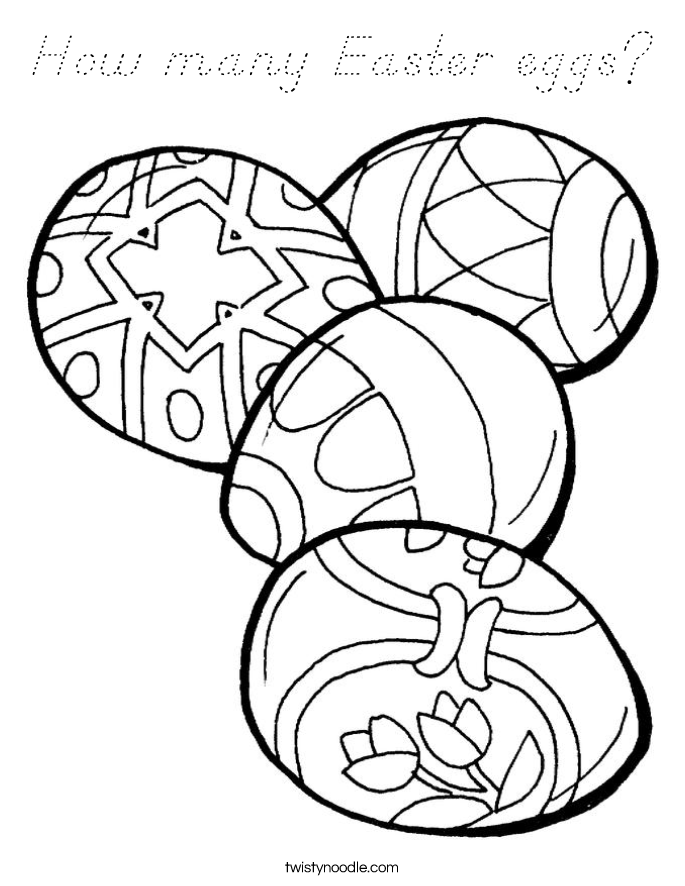 How many Easter eggs? Coloring Page