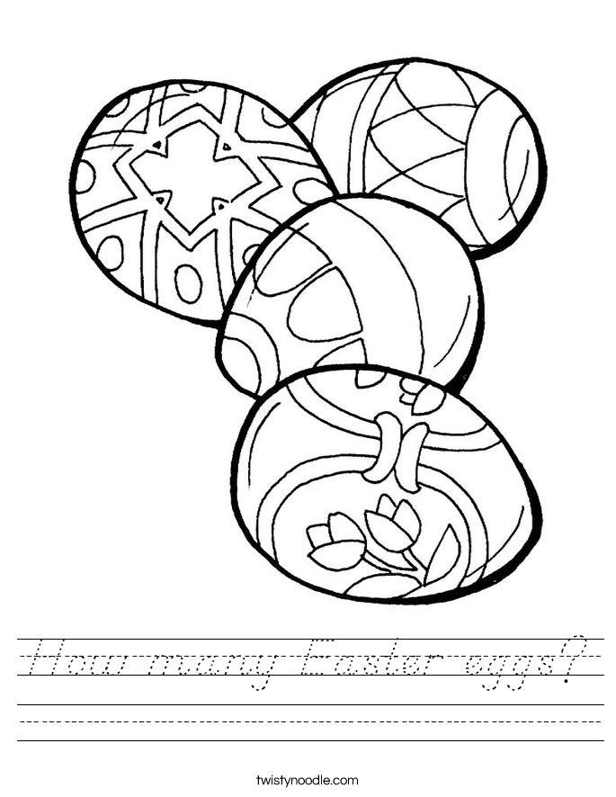 How many Easter eggs? Worksheet