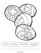 How many Easter eggs Handwriting Sheet