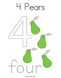 4 Pears Coloring Page
