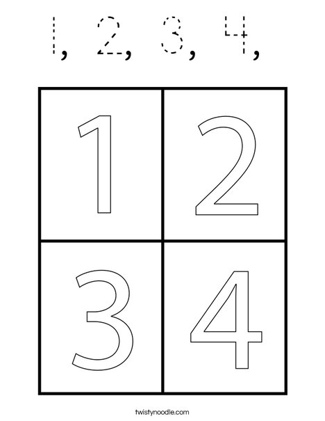 4 Squares Coloring Page