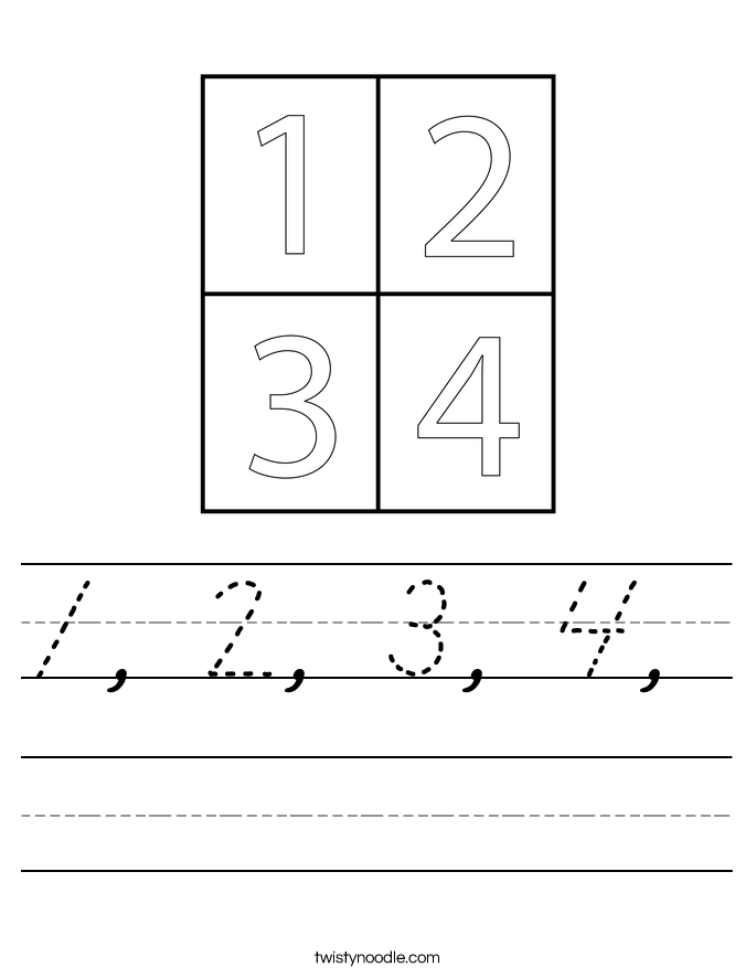 1, 2, 3, 4,  Worksheet