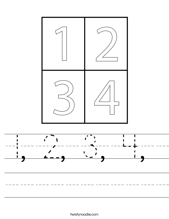 1, 2, 3, 4,  Worksheet