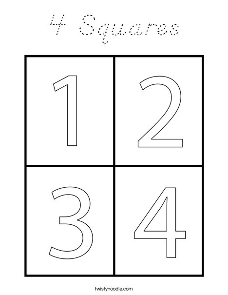 4 Squares Coloring Page