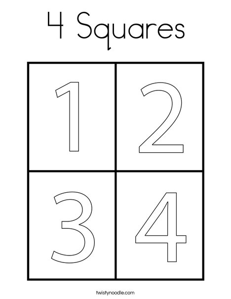 4 Squares Coloring Page