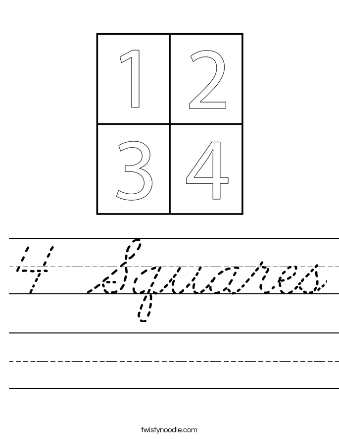 4 Squares Worksheet