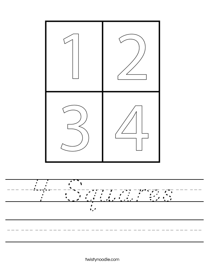 4 Squares Worksheet