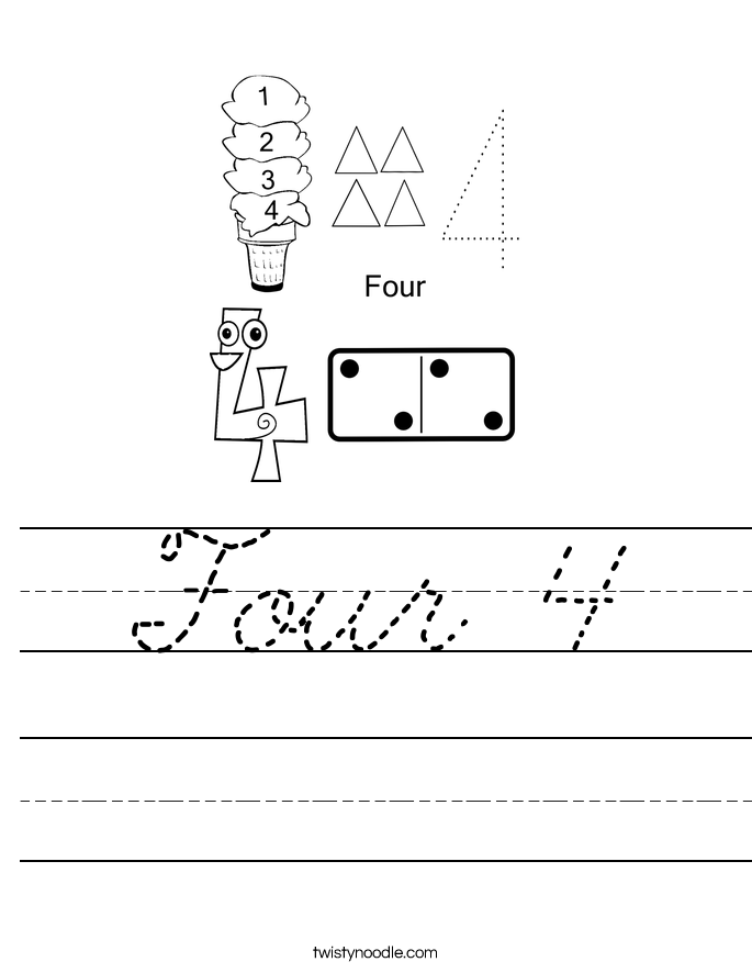 Four 4 Worksheet