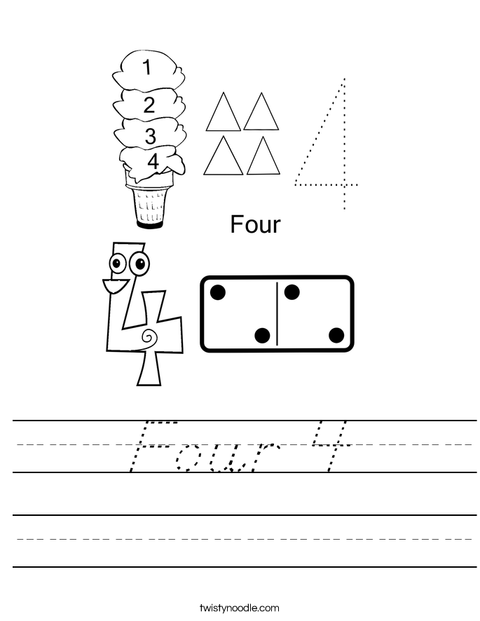 Four 4 Worksheet