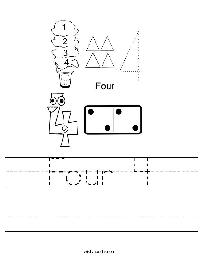 Four 4 Worksheet