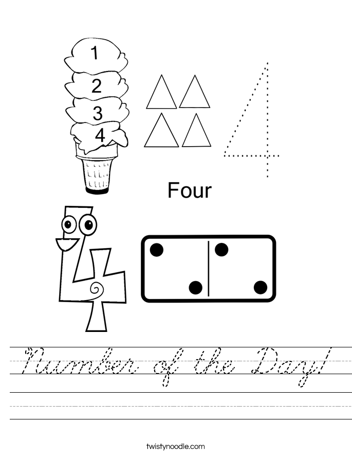Number of the Day! Worksheet