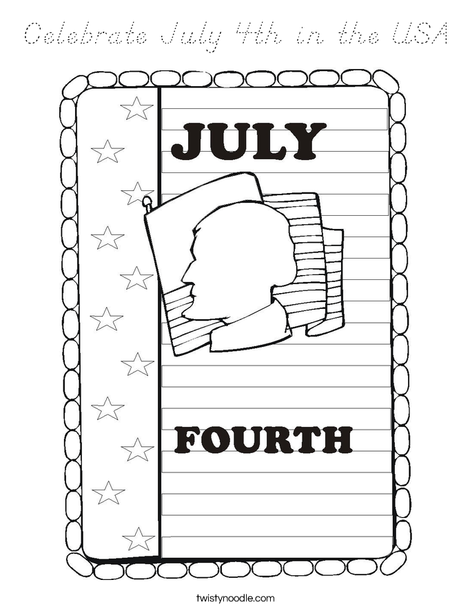 Celebrate July 4th in the USA Coloring Page