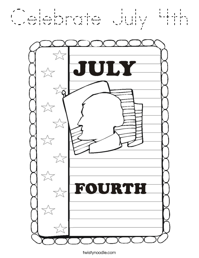 Celebrate July 4th Coloring Page