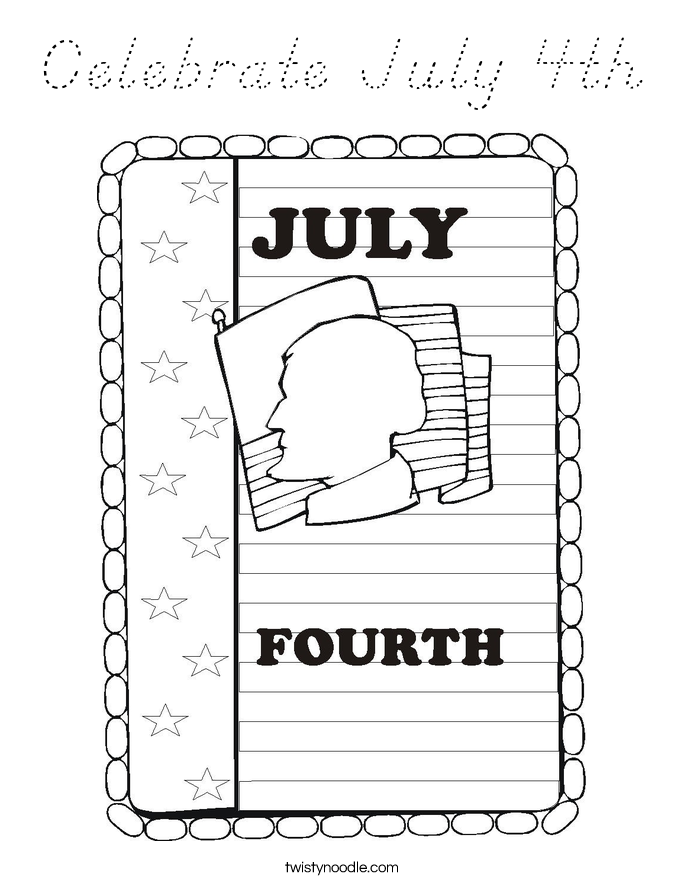Celebrate July 4th Coloring Page