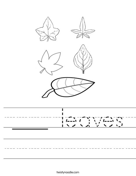 leaves Worksheet - Twisty Noodle