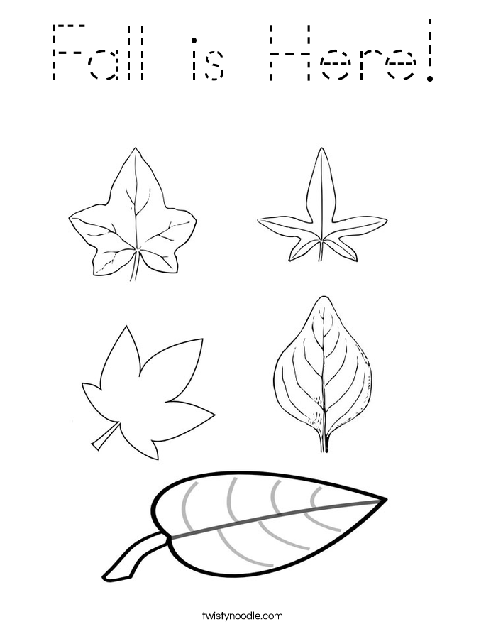 Fall is Here! Coloring Page