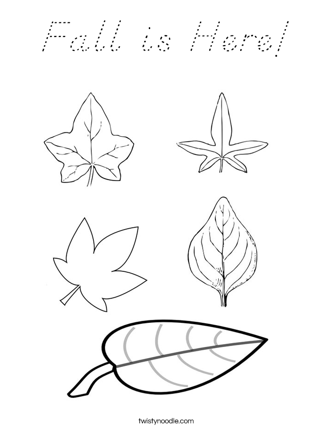 Fall is Here! Coloring Page