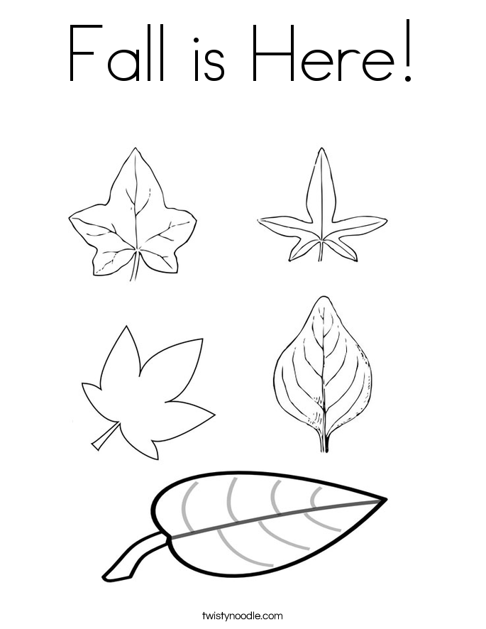 Fall is Here! Coloring Page