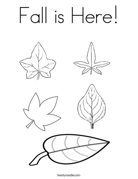 5 Leaves Coloring Page