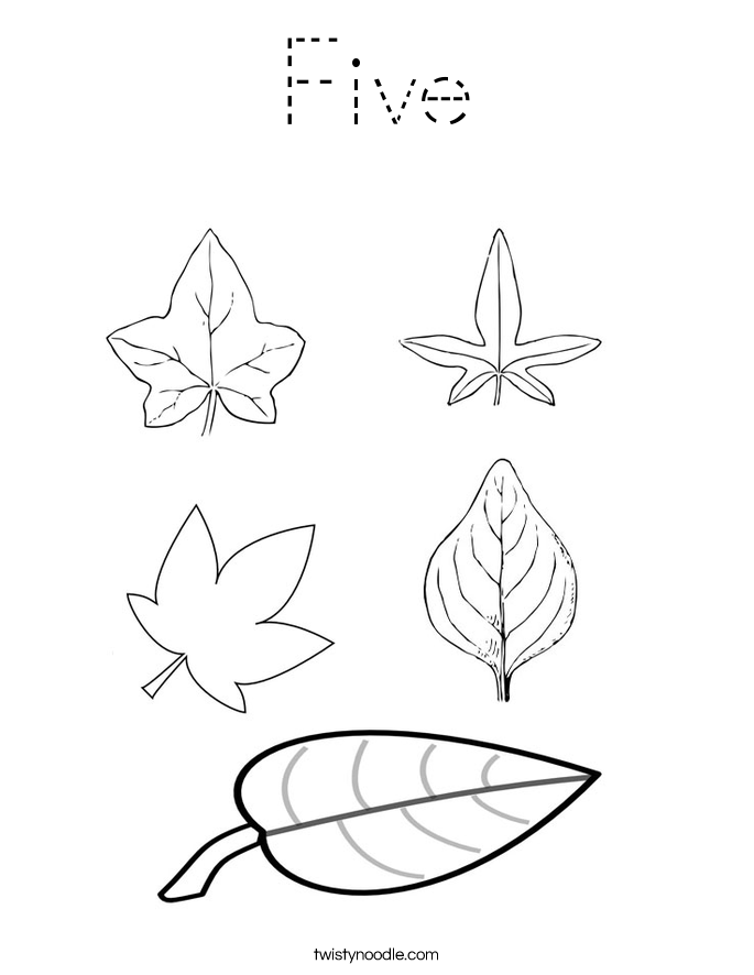 Five Coloring Page