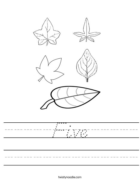 5 Leaves Worksheet