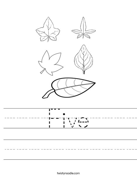 5 Leaves Worksheet